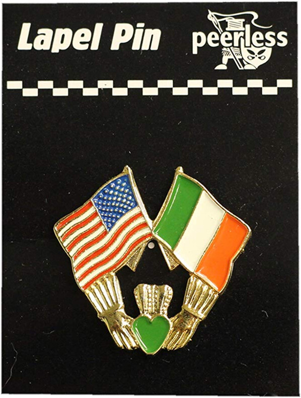 Irish American Flags Claddagh Lapel Pin