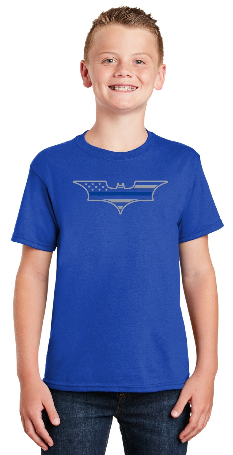 Blue Line Youth Cotton Tee With Star on Back