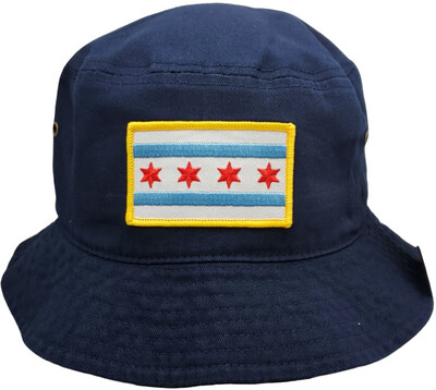 CPD Memorial Chicago Flag Bucket Hat Navy