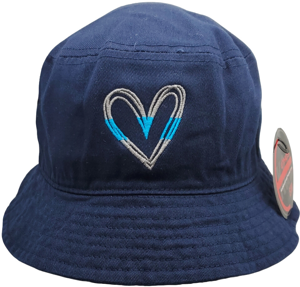 CPD Memorial Blue Line Heart Bucket Hat Navy