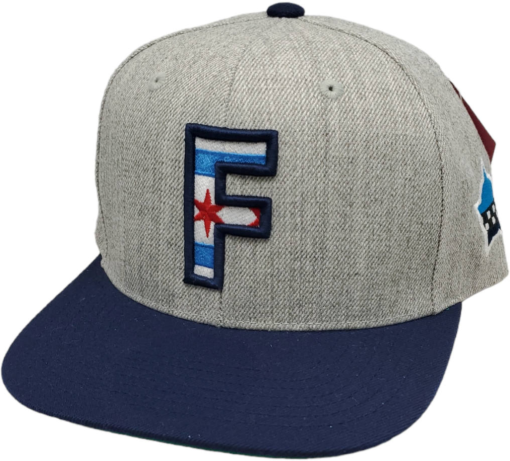 CPD Finest Baseball Raised Logo Flat Bill Snapback Heather Grey/Navy