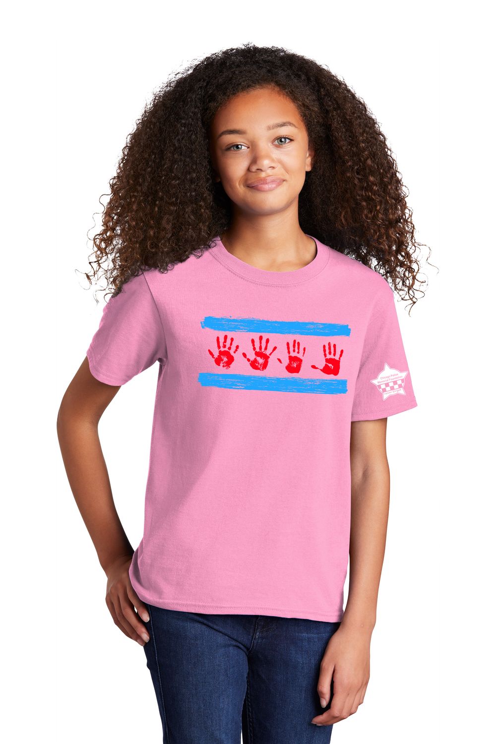 Youth Chicago Flag Kids Hands Memorial T-shirt
