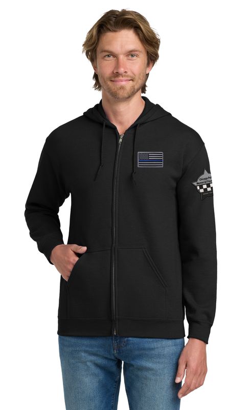 CPD Memorial Full Zip Hoodie with Embroidered USA Patch and Star