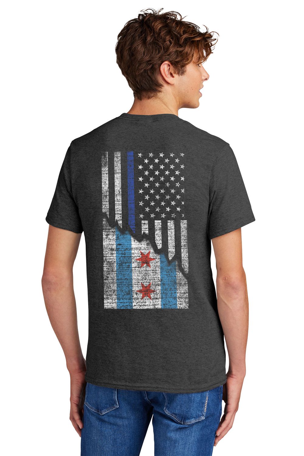 Chicago Flag / Blue Line Flag T-Shirt