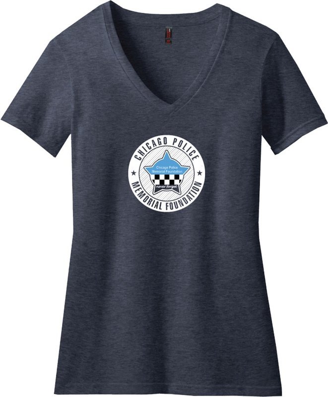 Chicago Police Memorial Foundation Heather Navy Ladies V-neck