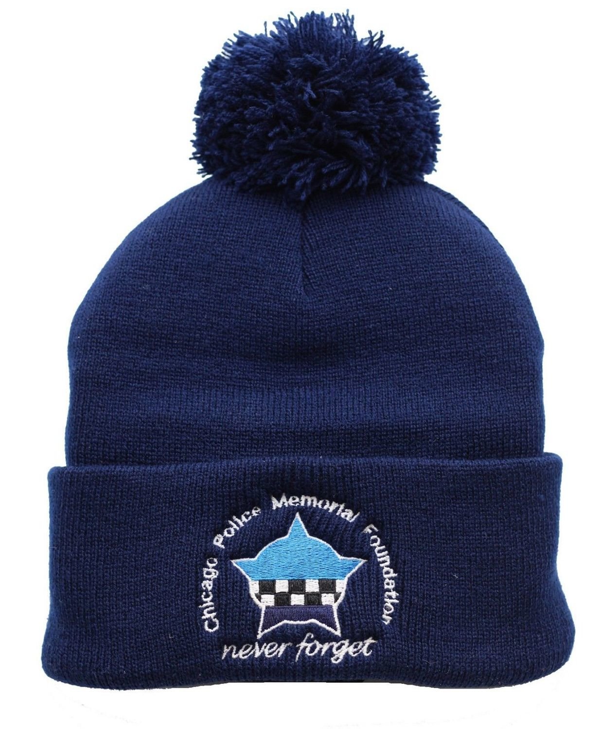 CPD Memorial Navy Knit Cap with Pom and Cuff