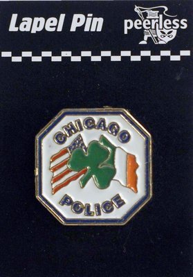 Chicago Police Dept. Irish American with Clover Lapel Pin