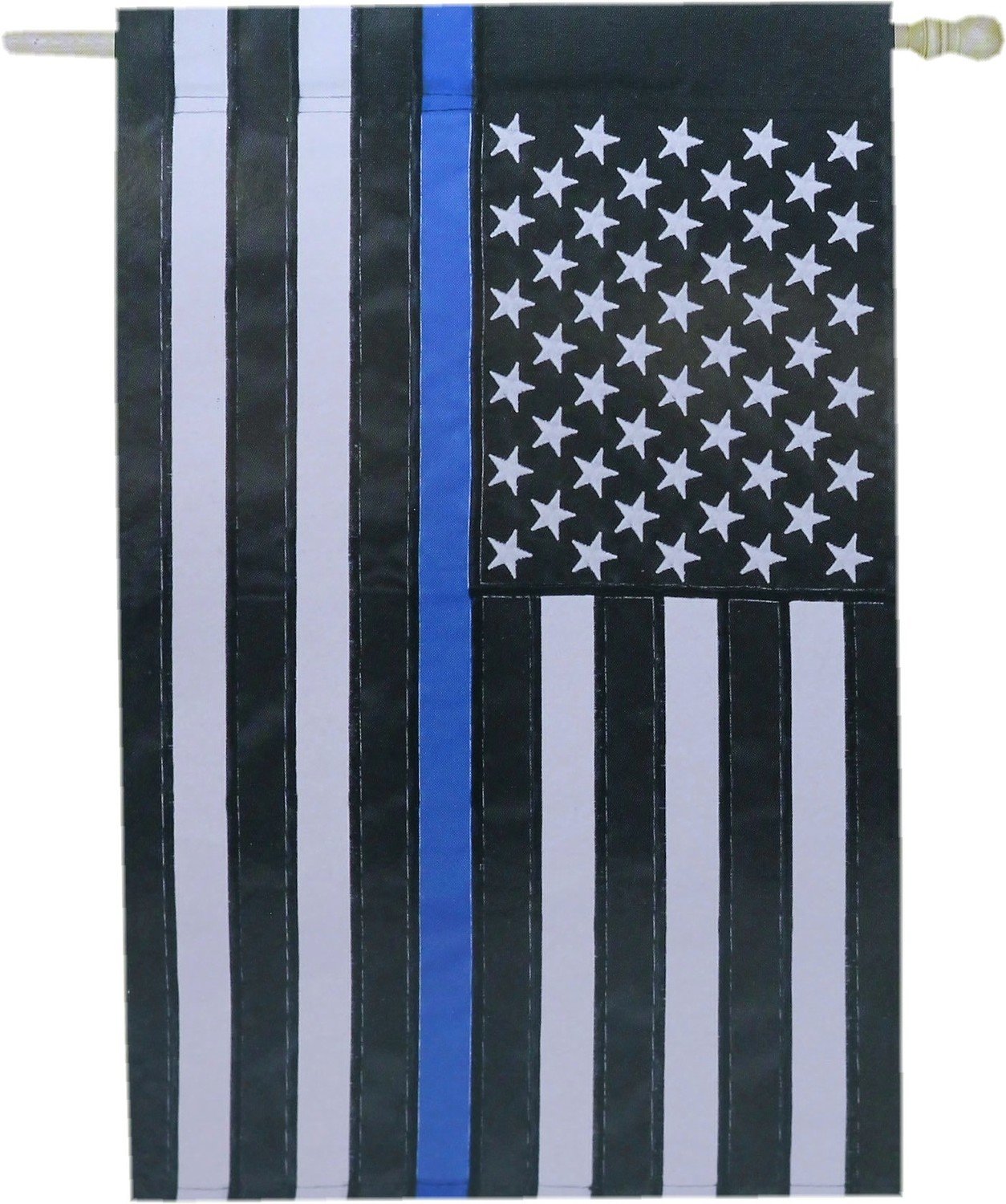 American Flag Blue Line House Flag Applique Direct Stitched 28