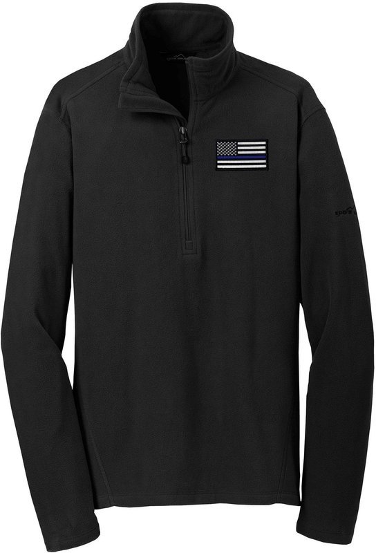 Eddie Bauer American Flag Blue Line Microfleece Jacket 1/2 Zip EB226