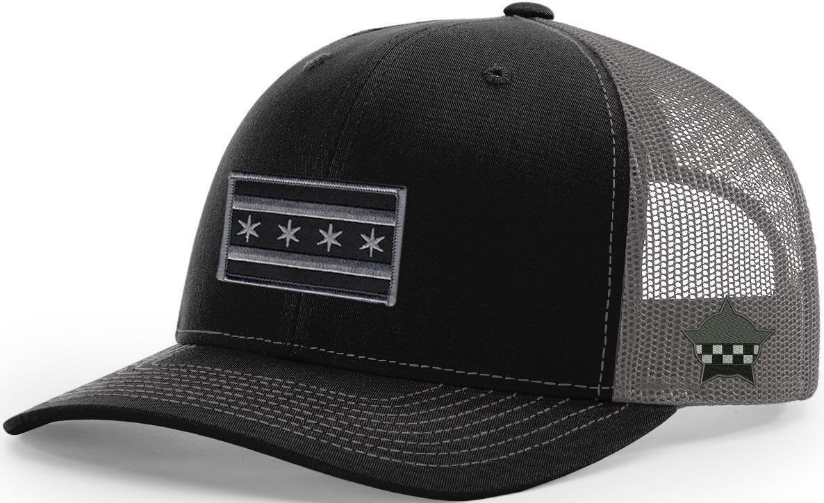 Chicago Flag Snapback Trucker Mesh Black/Grey