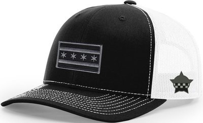 Chicago Flag Snapback Trucker Mesh Black/White