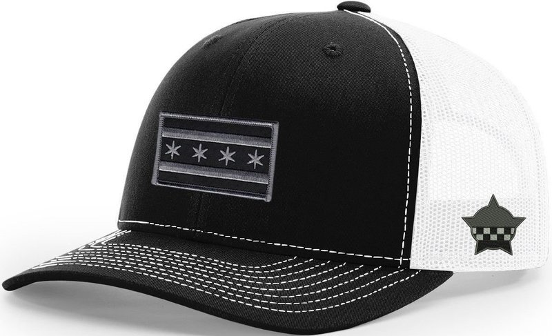 Chicago Flag Snapback Trucker Mesh Black/White