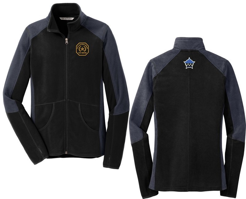 Gold Star Family Ladies Colorblock Microfleece Jacket Black/Grey L230