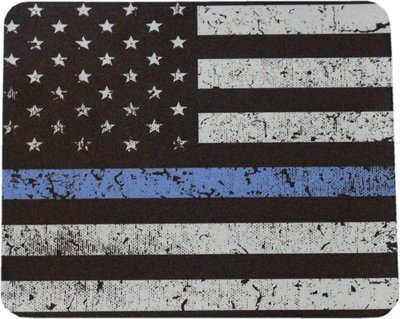American Flag Blue Line Mouse Pad Sublimated