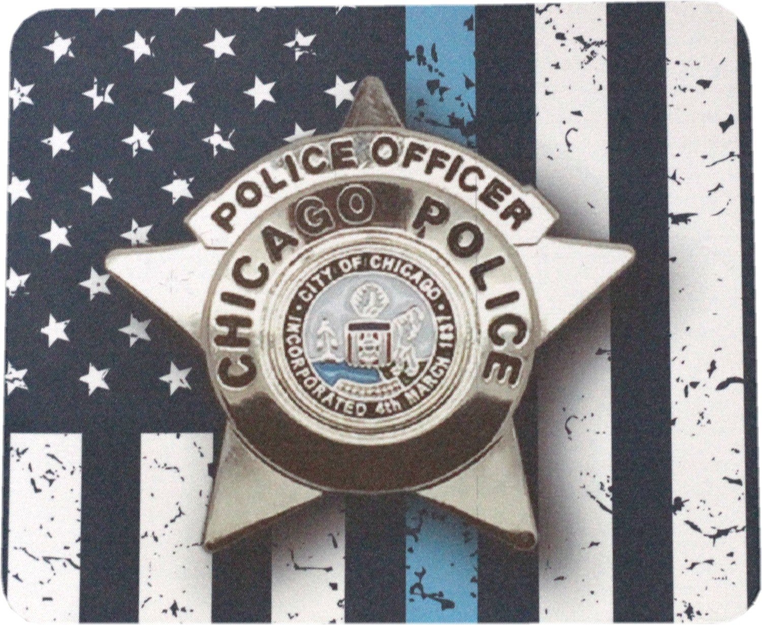 CPD Star Blue Line Mouse Pad Sublimated