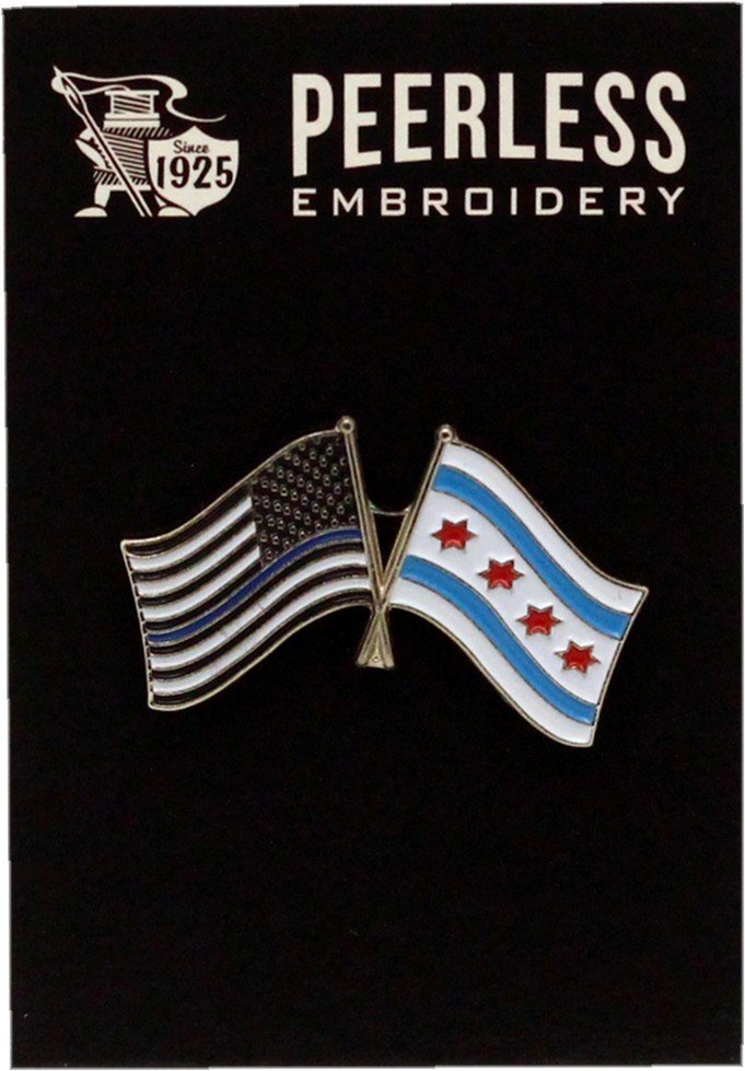 Blue line chicago flag lapel pin chicago police memorial foundation