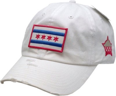 Chicago Flag Hat Vintage Buckle Back White