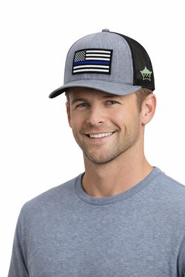 American Flag Blue Line Snapback Heather Grey/Black