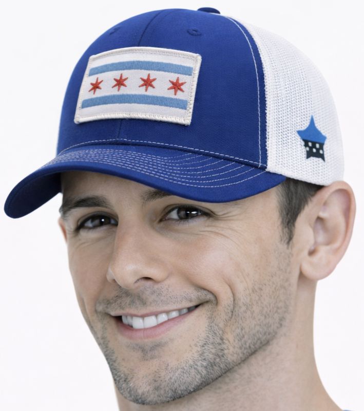 Chicago Flag Snapback Trucker Mesh Royal/White
