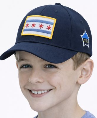 Chicago Flag Youth Adjustable Hat Navy