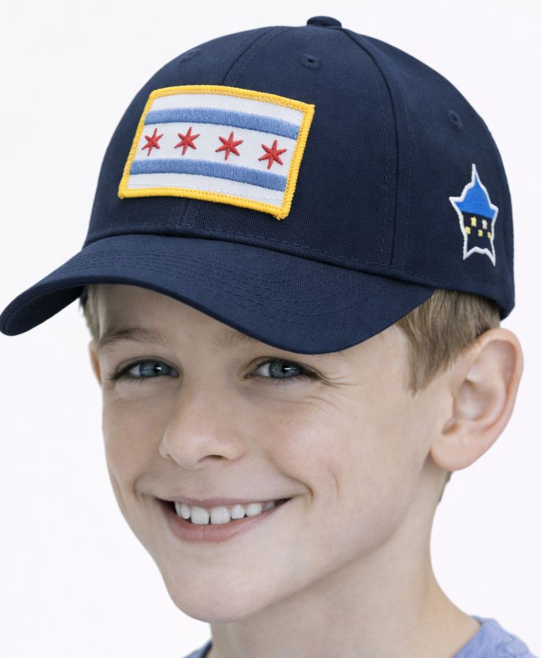 Chicago Flag Youth Adjustable Hat Navy