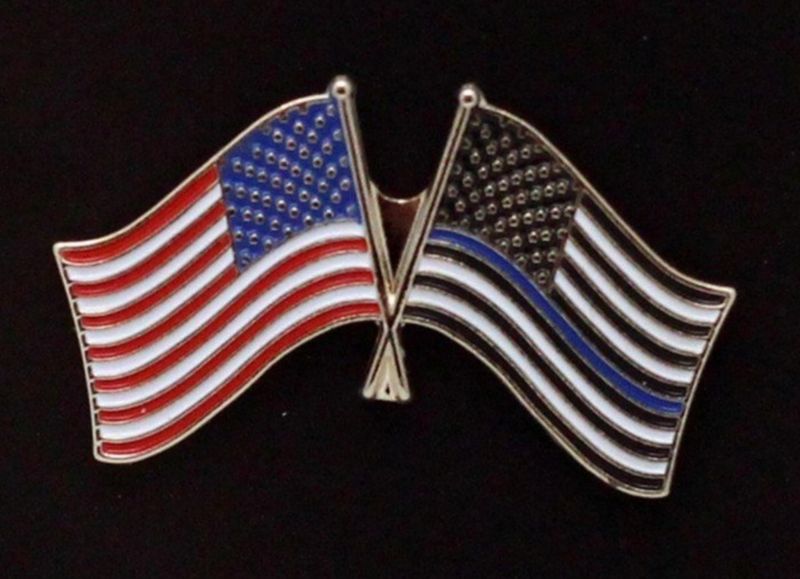 Blue Line & American Flag Pin