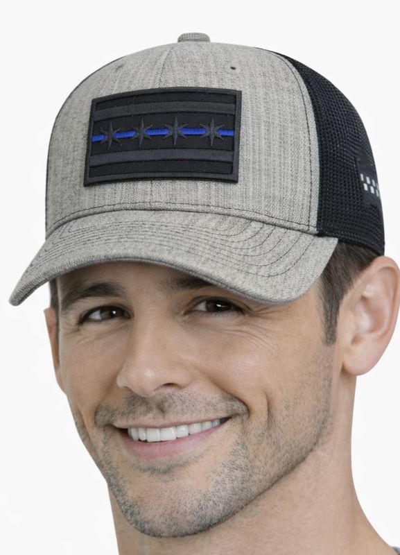 Chicago Blue Line Snapback Black Patch Heather Grey/Black