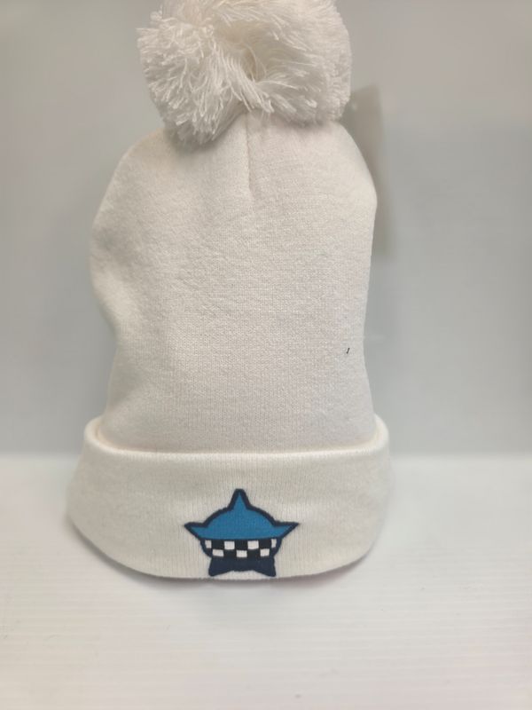 White Memorial Foundation Cuffed Pom Knit Hat