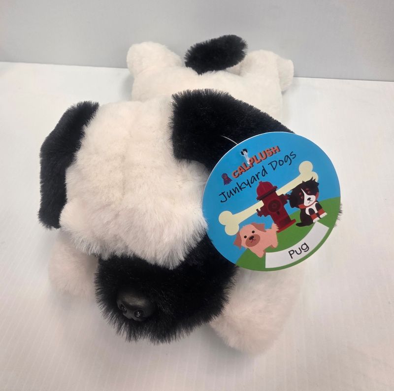 Memorial 10" Plush Pug With Blue Bandana