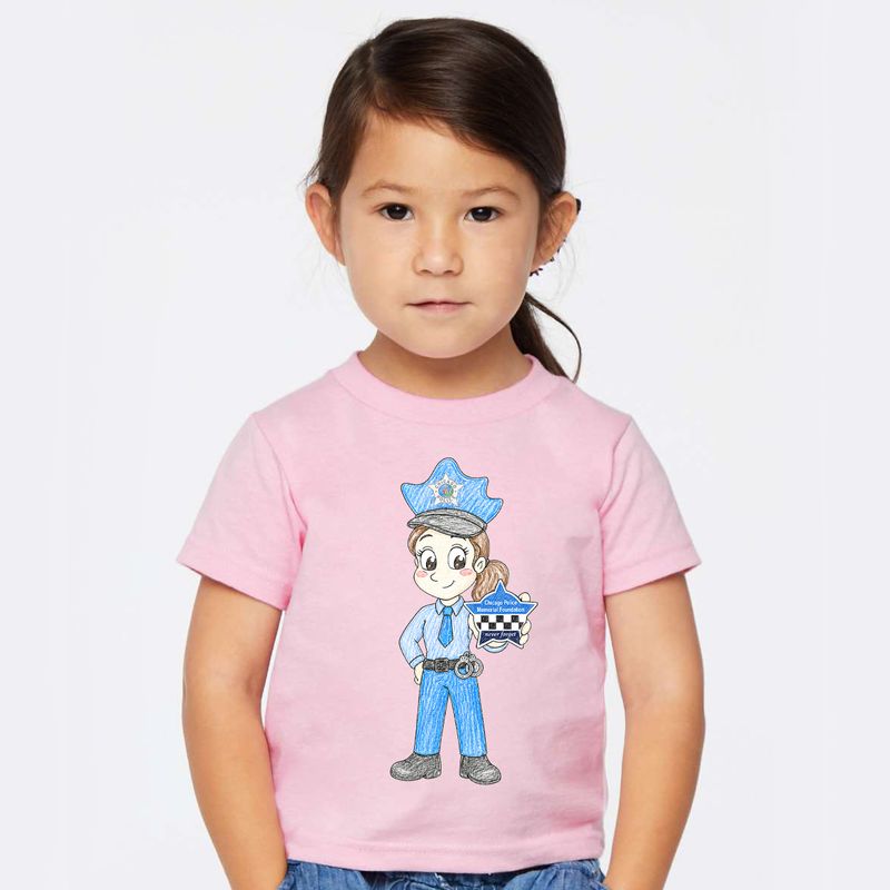 Toddler CPD Memorial Star &amp; Officer T-Shirt Pink