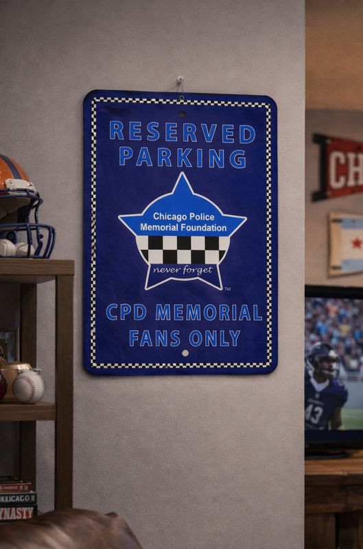 Chicago Police Memorial Foundation Logo Parking Sign