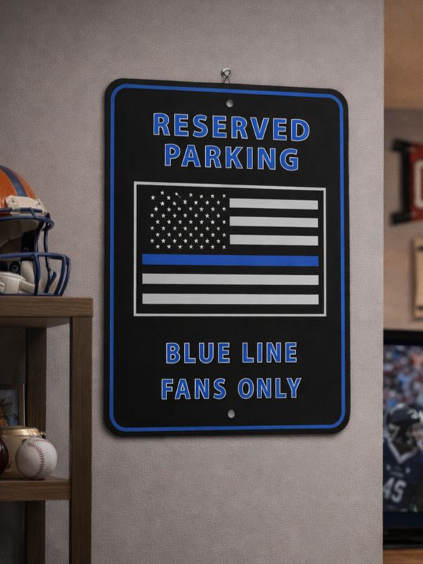 Chicago Police Memorial Foundation Parking Sign American Flag Blue Line