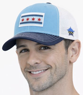 Chicago Flag Snapback Trucker Mesh Columbia/Navy/White