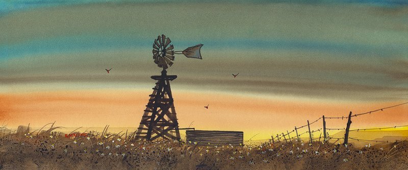 Windmill Sunset