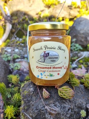 French Prairie Honey: Creamed Honey - 10 oz  Glass Hex Jar