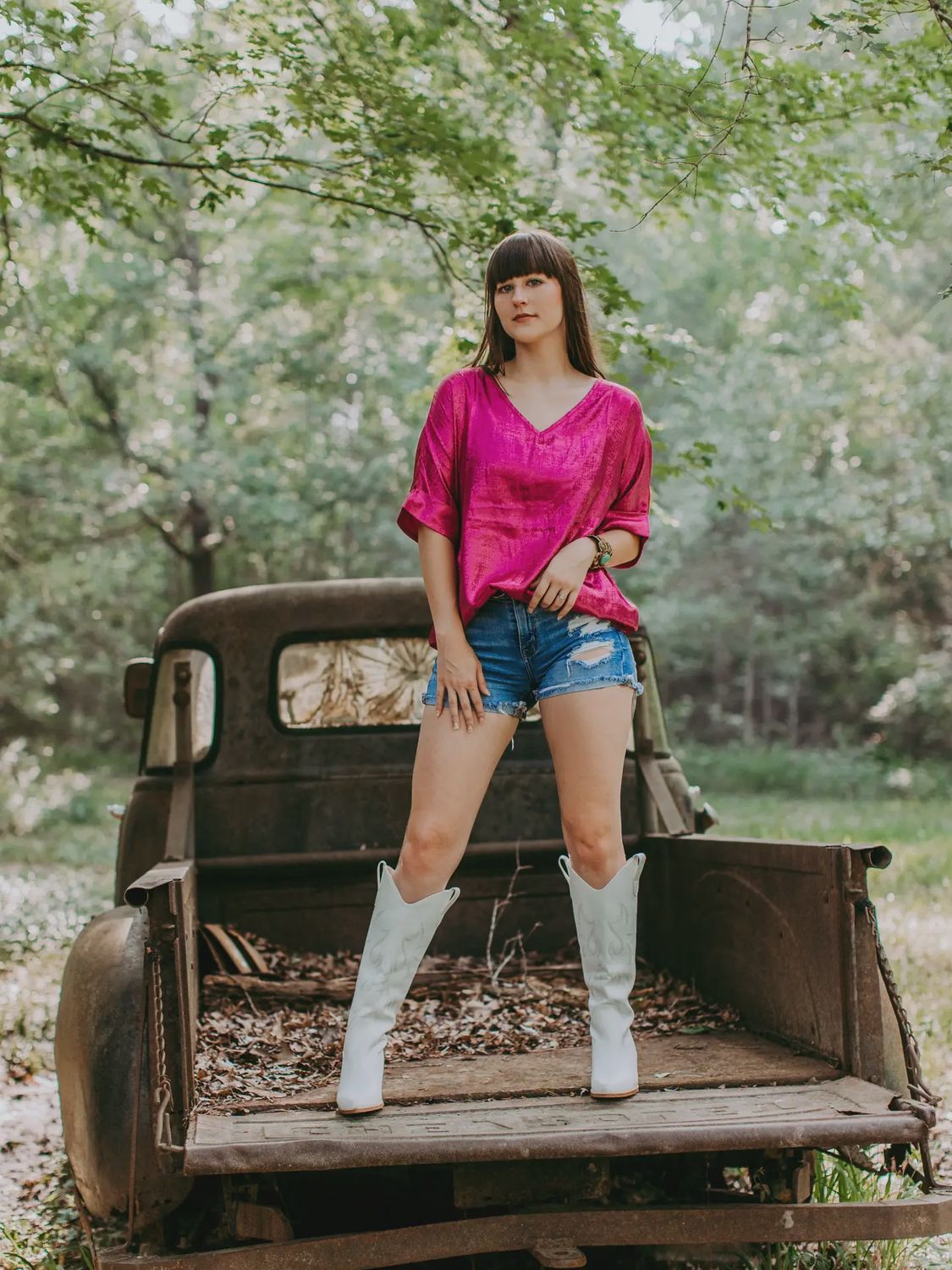 Pink Metallic Blouse
