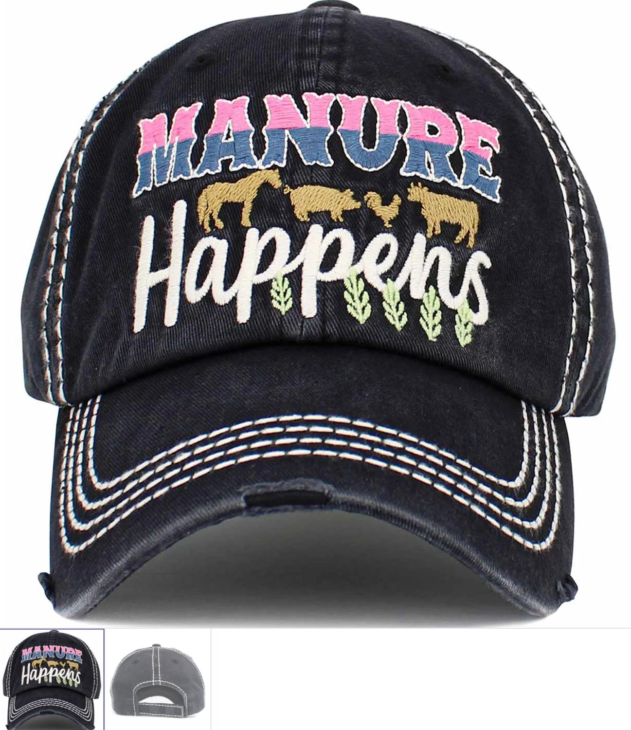 Manure Happens Hat, Colour: Black