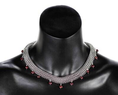 Ruby Pearl Rolled Necklace
