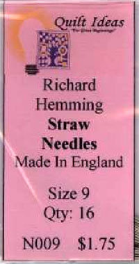 Richard Hemming Size 9 Straw/Millinery Needles