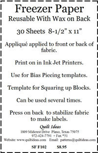 Freezer Paper with Wax Sheets (pk 30)