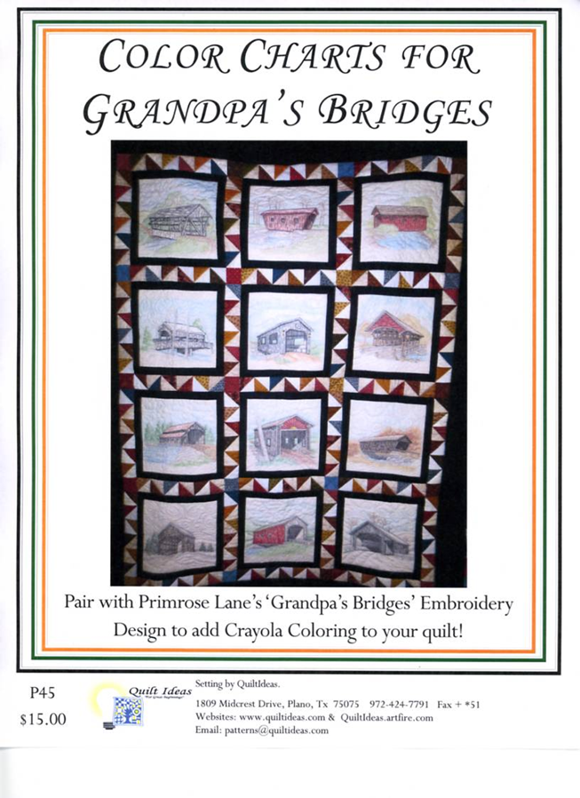 Grandpa&#39;s Bridges by Primrose Lane Colored Blocks and Legend Set of 12