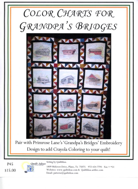 Grandpa&#39;s Bridges by Primrose Lane Colored Blocks and Legend Set of 12