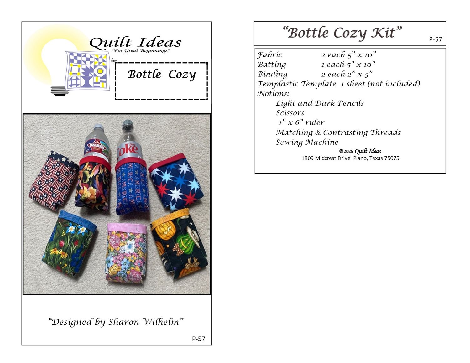 Bottle Cozy Kit Pattern
