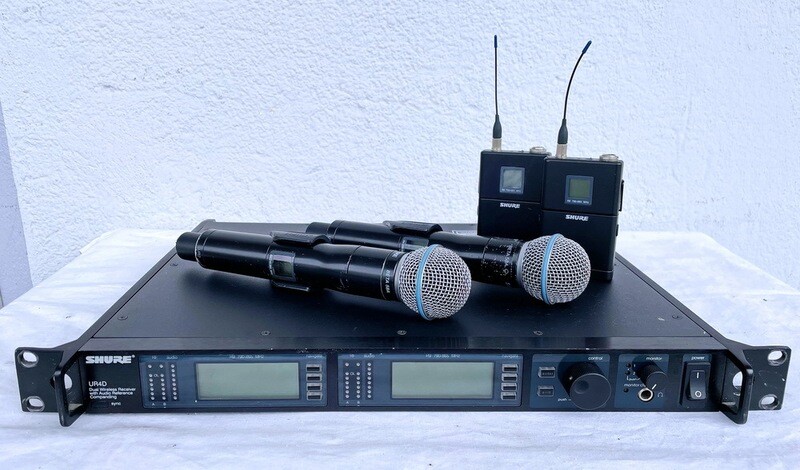 Shure UR4D, 2x UR2 Beta 58, 2 x UR1 set Shure UR4D, 2x UR2 Beta 58, 2 x UR1 set
