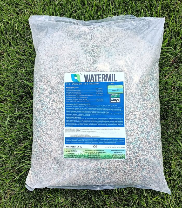 NAWÓZ WATERMIL z dodatkiem alg morskich pod roboty koszące 8-5-8 (10 kg)