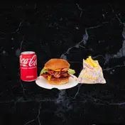 Menú Smash  Hamburguesa sencilla 1 Patatas y 1 Bebida