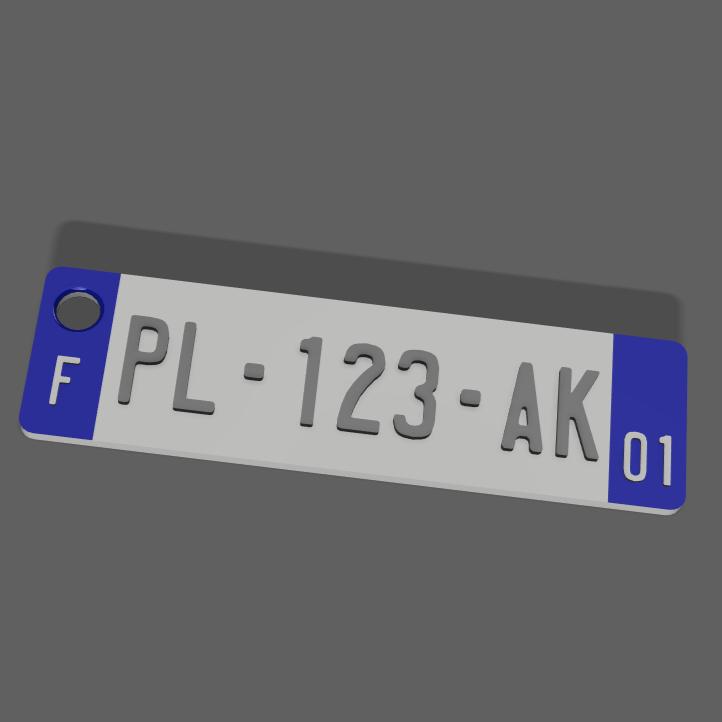 Plaque d'immatriculation personnalisée