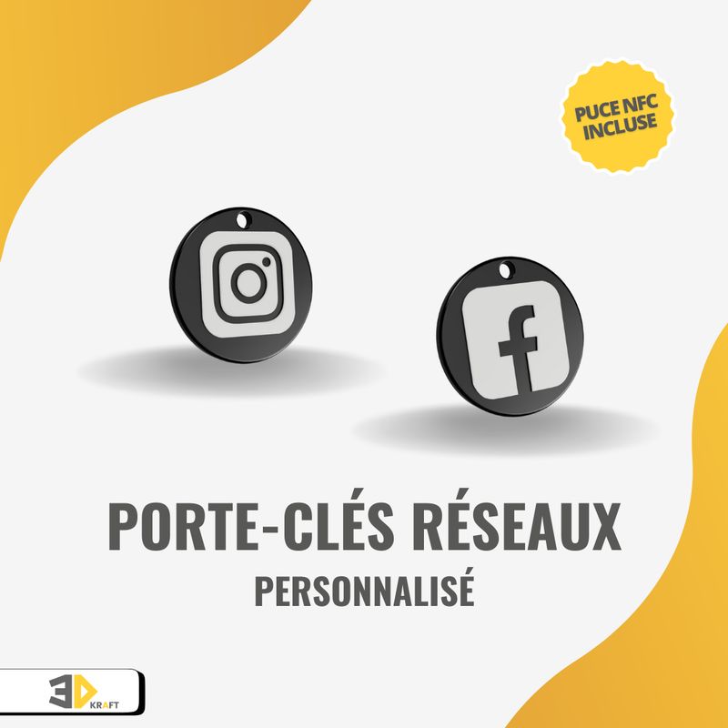 Porte-clé réseaux sociaux