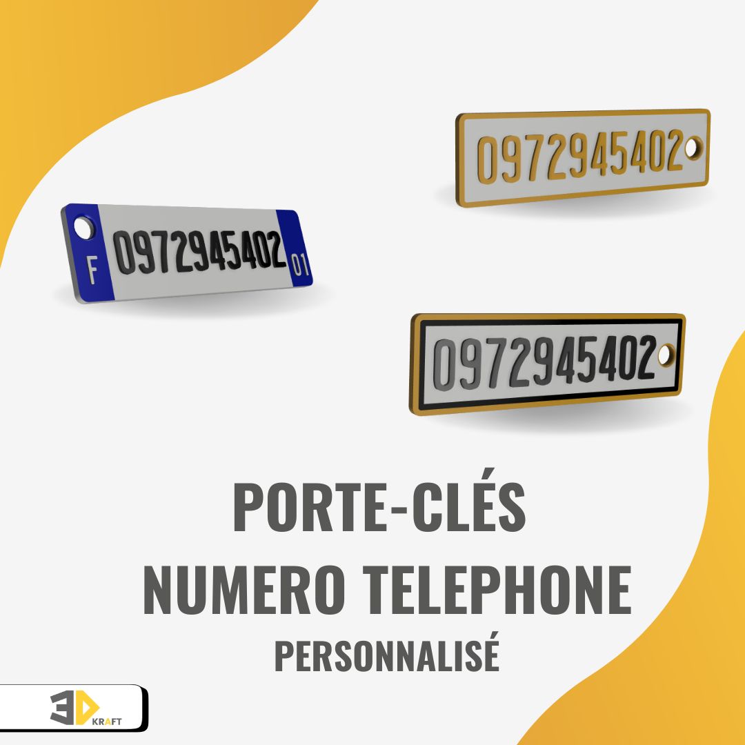 Porte clés "Numéro téléphone"