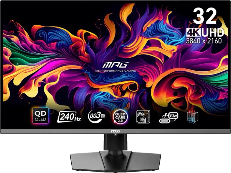 MSI MPG 321URXDE QD-OLED Gaming Monitor - 4K UHD, 240 Hz, 0,03ms HDMI 2.1
